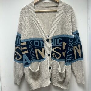 Chunky Graphic Cardigan Sz L